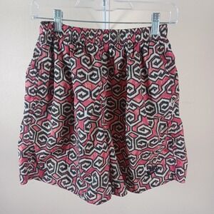 Nike Vintage Novelty Retro Print Nylon Pull On Athletic Shorts White Tag Youth L